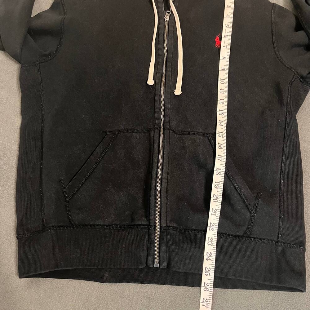 Polo Ralph Lauren Hoodie Men Large Black Red Pony Full Zip Sweatshirt Streetwear - Picture 6 of 7